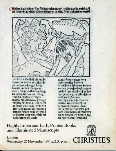 Image for Highly Important Early Printed Books and Illuminated Manuscripts (London, 27 Nov 1991)
