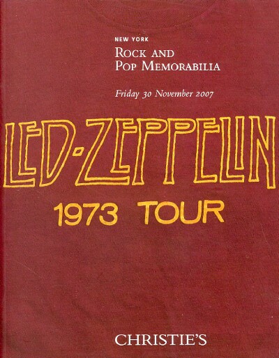 Image for Rock and Pop Memorabilia (New York, November 30, 2007)