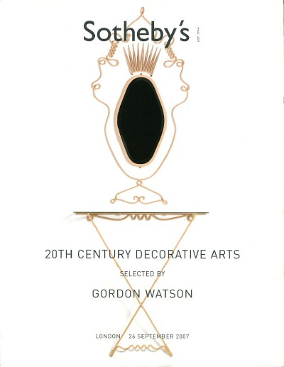 Image for 20TH CENTURY DECORATIVE ARTS SELECTED BY GORDON WATSON (Sep. 26, 2007)