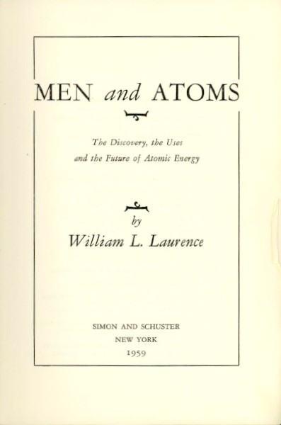 Image for MEN AND ATOMS