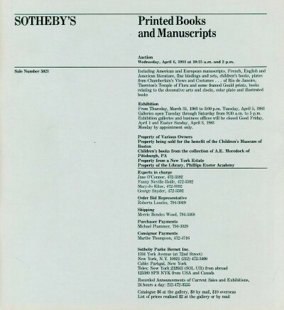 Image for Printed Books and Manuscripts (06 Apr 1983)