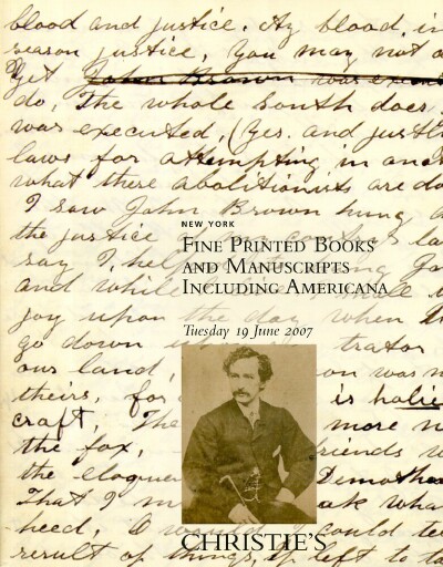Image for Fine Printed Books and Manuscripts including Americana (19 June 2007)