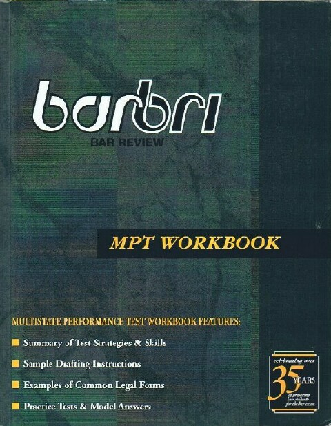 Image for 2005 Barbri Bar Review Multistate Performance Test (MPT) Workbook