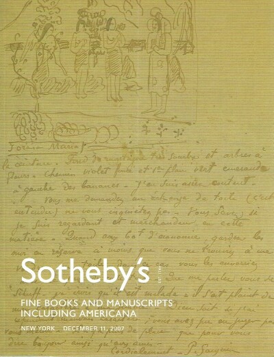 Image for FINE BOOKS AND MANUSCRIPTS INCLUDING AMERICANA (11 Dec 2007)