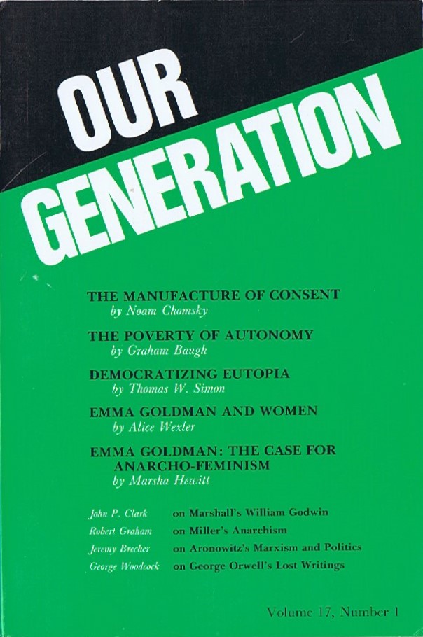 Image for Democratizing Eutopia (in Our Generation, Volume 17, Number 1)