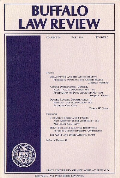 Image for Buffalo Law Review (Volume 39, Number 3)