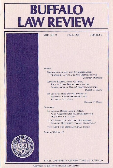 Image for Buffalo Law Review (Volume 39, Number 3)