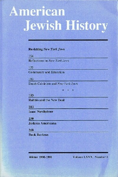 Image for American Jewish History (Winter 1990-1991 - Volume LXXX, Number 2)