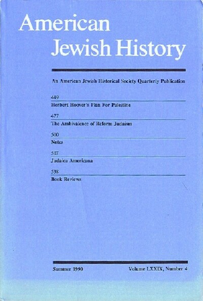 Image for American Jewish History (Summer 1990 - Volume LXXIX, Number 4)