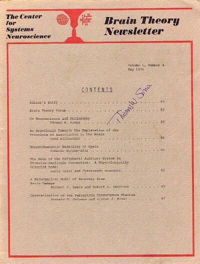 Image for Brain Theory Newsletter (Vol. 1, No. 4, May 1976)