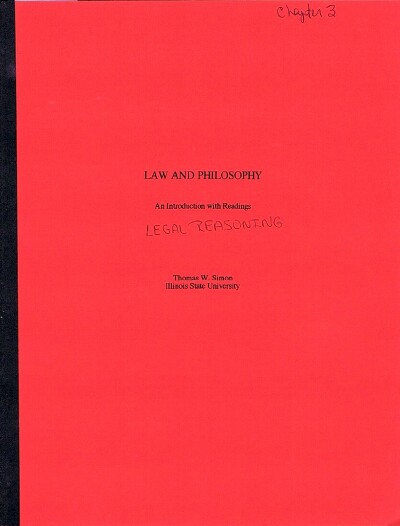 Image for Law and Philosophy: Chapter 3: Legal Reasoning (Author's Bound Galley)