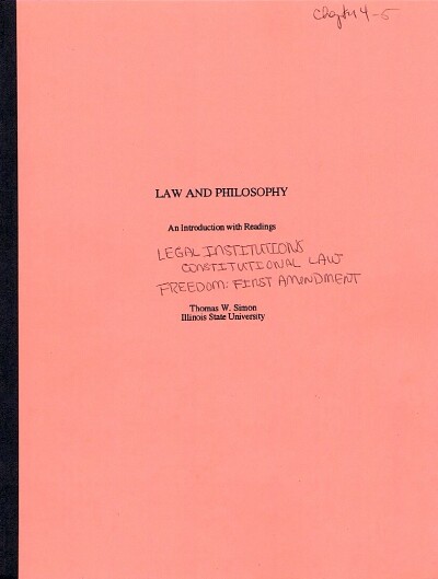 Image for Law and Philosophy: Chapters 4 & 5: Legal Institutions: Constitutional Law & The Bill of Rights (Author's Bound Galley)
