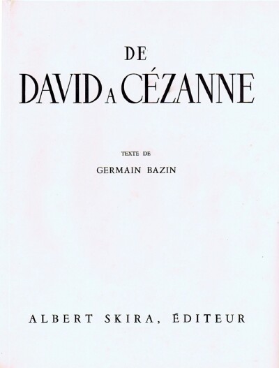 Image for De David a Cezanne La Peinture Francaise au XIXe Siecle